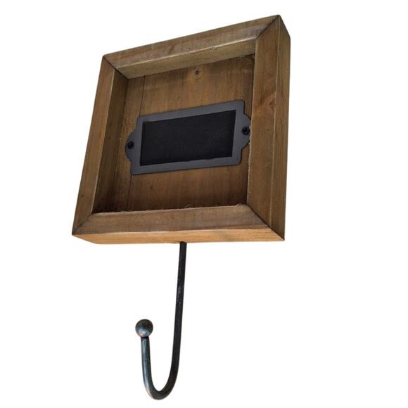 Lot of 3 New View Gifts & Accessories Rustic Wood Wall Hooks w Vinyl Label Area - Picture 2 of 5